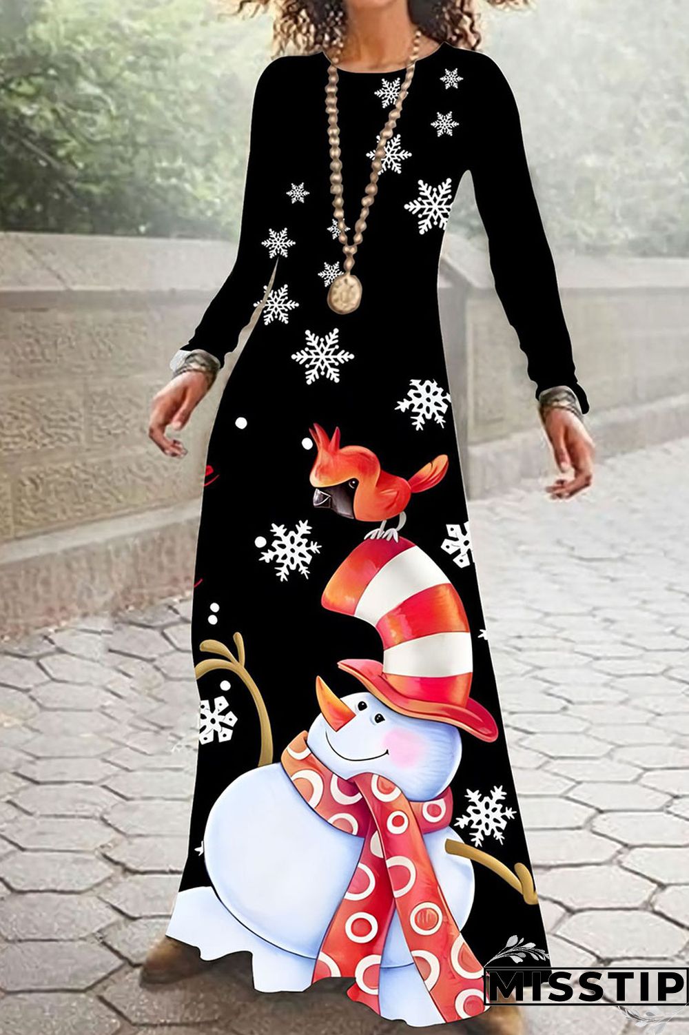 Light Blue Casual Print Patchwork O Neck A Line Dresses