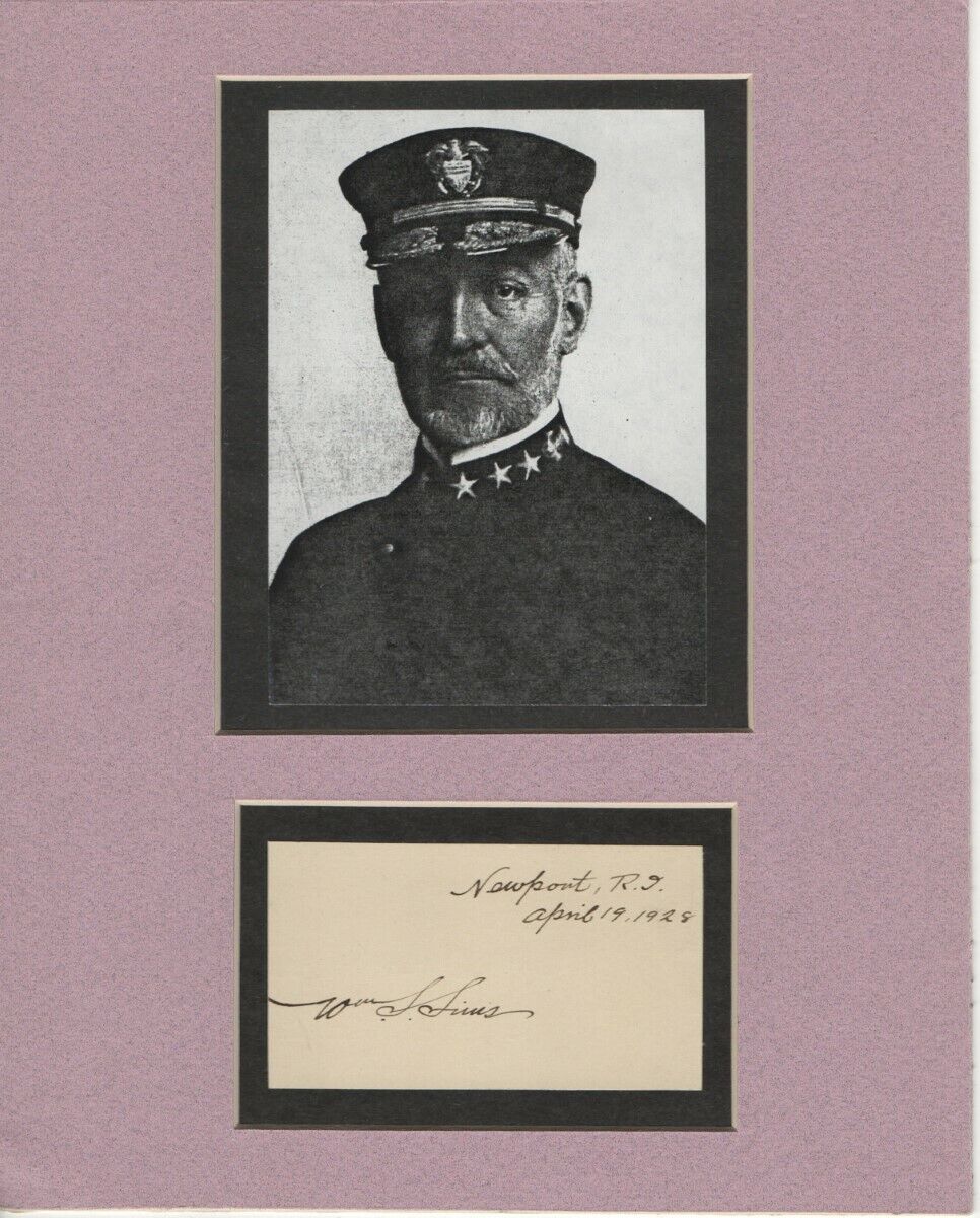 William Sims Signed Autographed 8X10 Matted Cut Photo Poster painting Navy Admiral JSA II60634