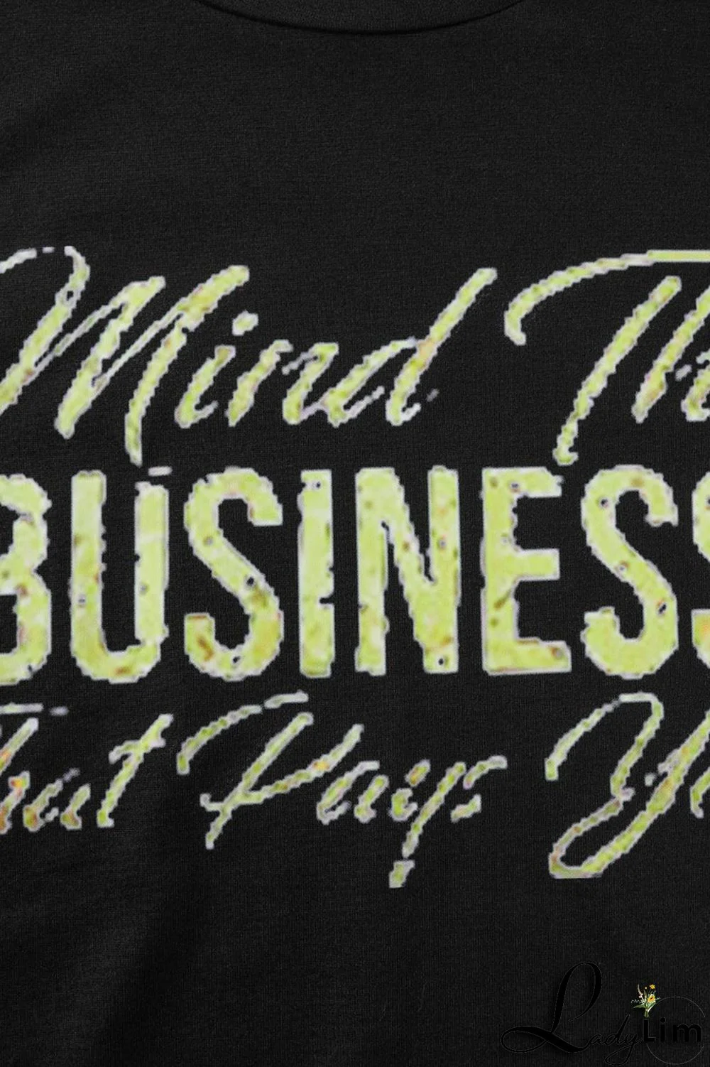 Black Fashion Casual Letter Print Basic O Neck Short Sleeve Two Pieces