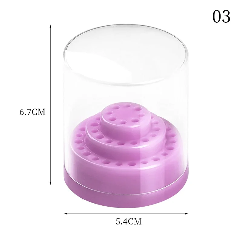 Nail Drill Grinding Bit Holder Box Display Storage Container Nail Polishing Head Stand Metal Organizer Case Nail Drill Bits Tool-Nail Inspo