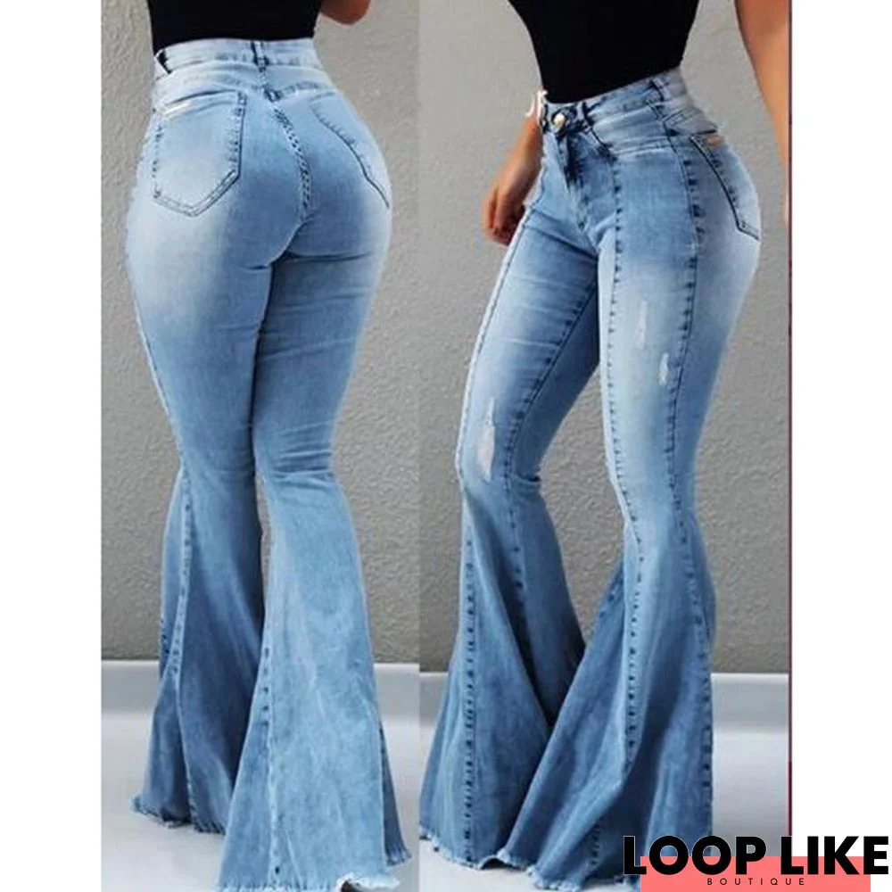 High waist flared jeans