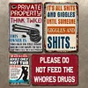4PCS Warning - Metal Tin Signs(8*12Inch/12*16Inch)