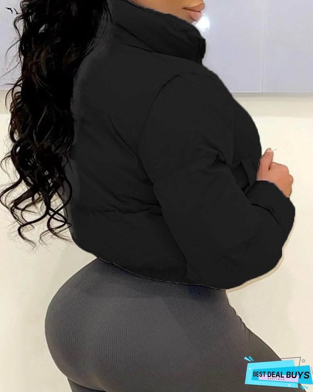 Long Sleeve Zipper Design Gilet Puffer Jacket