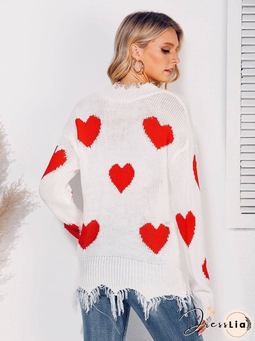 Long Sleeve Graphic V Neck Sweater