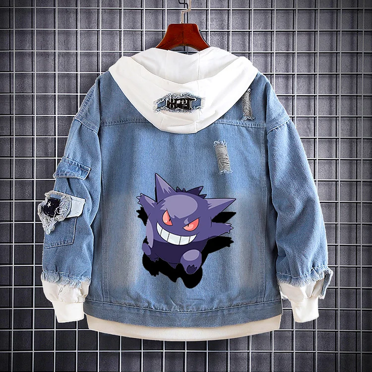 Pokemon Gengar Unisex Blue Denim Jacket