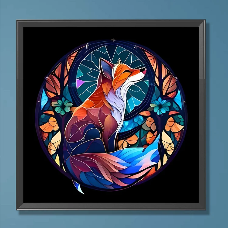 Stained Glass Fox (canvas) full round/square drill diamond painting