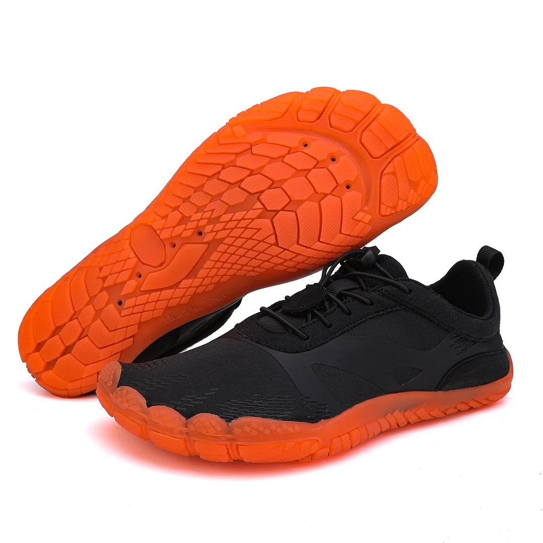 Dajingkj Barfußschuhe Damen Herren - PU-Leder Sneaker Atmungsaktiv