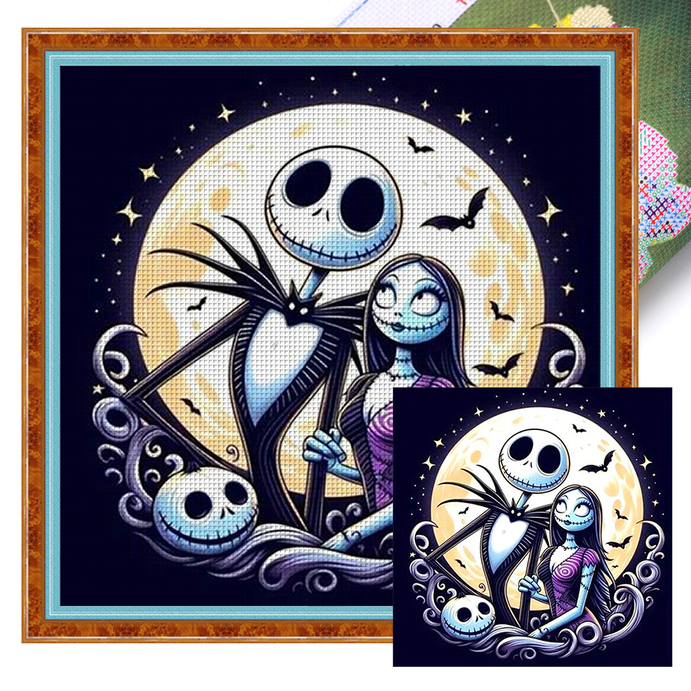 Jack And Sally Full 14CT Pre-stamped Canvas(40*40cm) Cross Stitch
