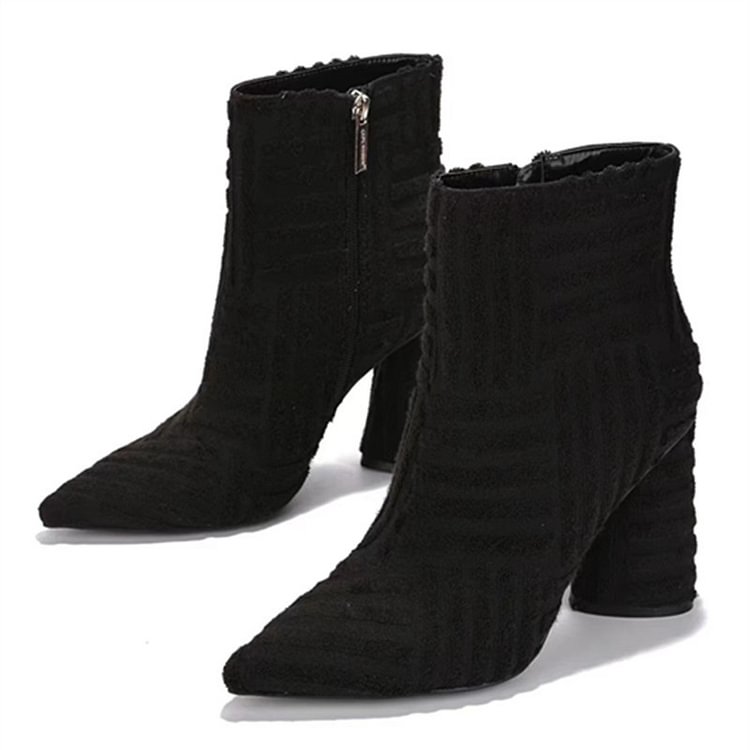 Casual Female Solid Pointed Headed Rough Heel Boots