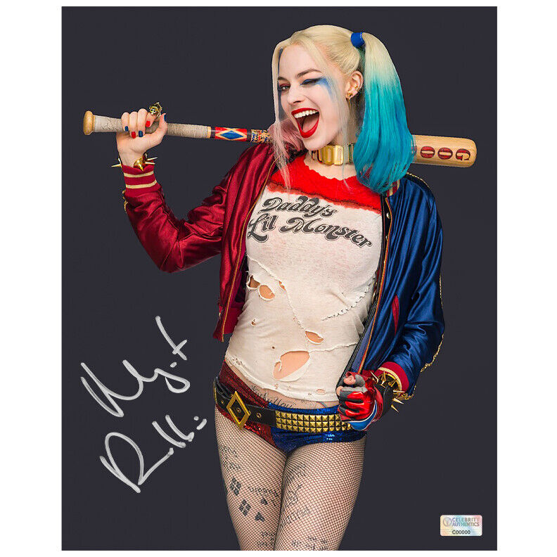 Margot Robbie Autographed Suicide Squad Harley Quinn 8×10 Studio Photo Poster painting