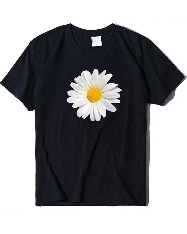 flower print t shirt ladies short sleeve daily tops p123472