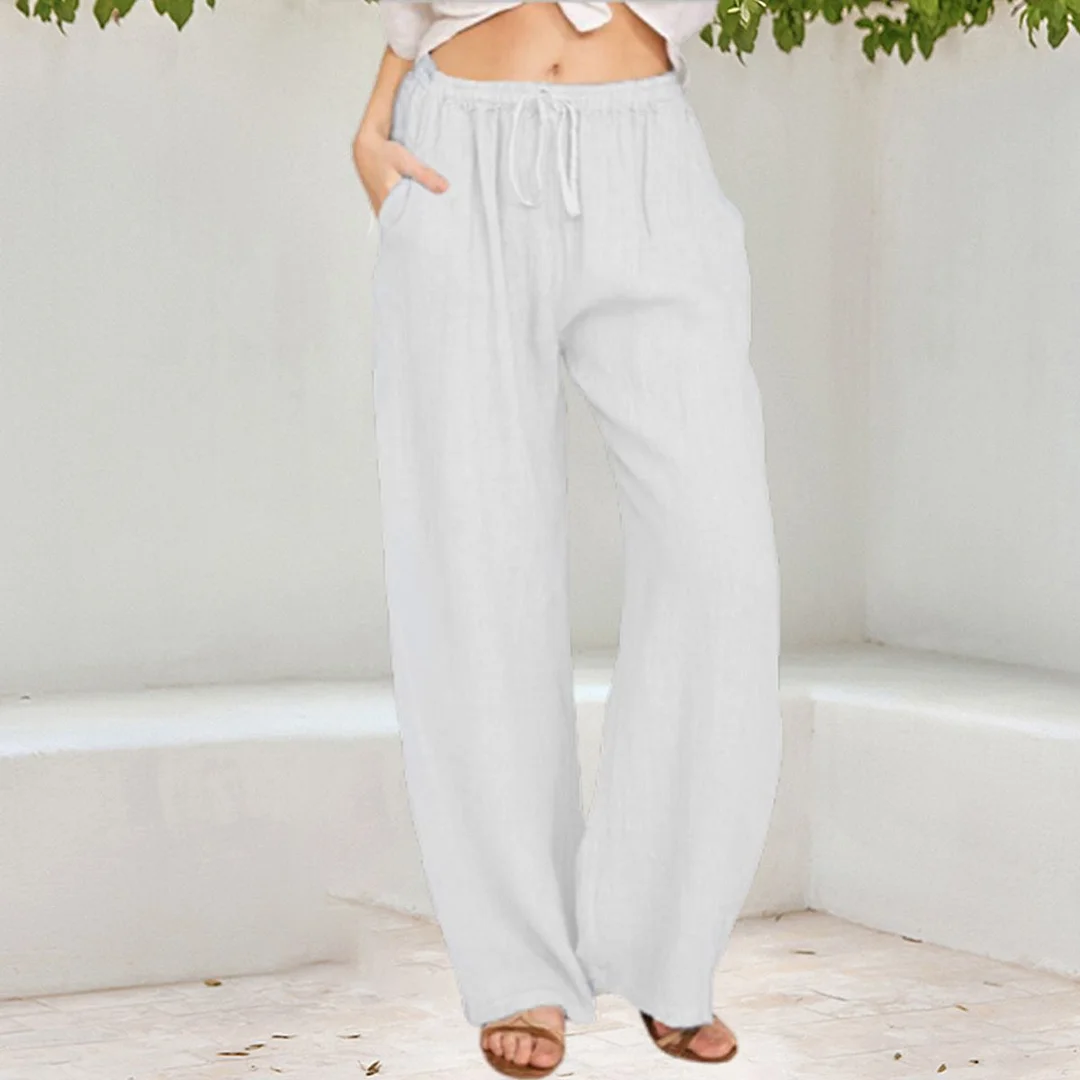 Smiledeer New loose cotton linen casual trousers