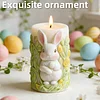 Easter Bunny Cylinder Candle Molds Cute 3D Bunny Cylinder Silicone Molds for Candles Making Aromatherapy Handmade Wax Soap