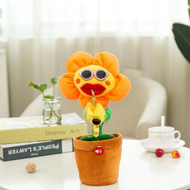 Sunflower singer with saxophone, funny toy | 168DEAL