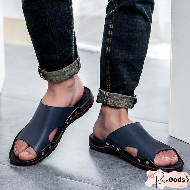 Men Summer Flat Sandals Casual Beach Flip Flops Shoes Non-Slip Slippers