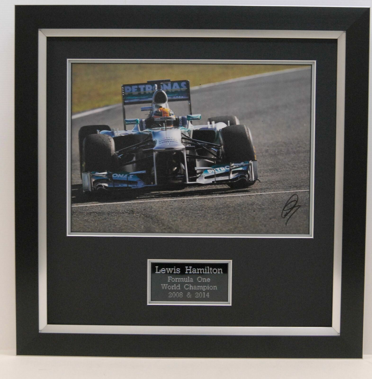 Lewis Hamilton Genuine Hand Signed FRAMED Photo Poster painting MERCEDES (B)