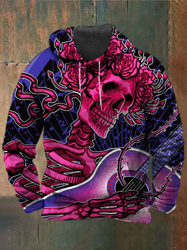 Unisex Skull Print Heavyweight Hoodies