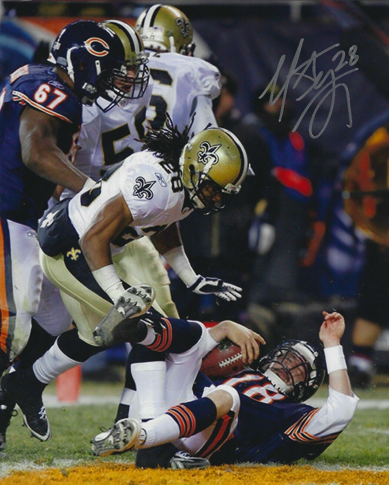 Autographed USAMA YOUNG New Orleans Saints 8X10 Photo Poster painting - w/COA