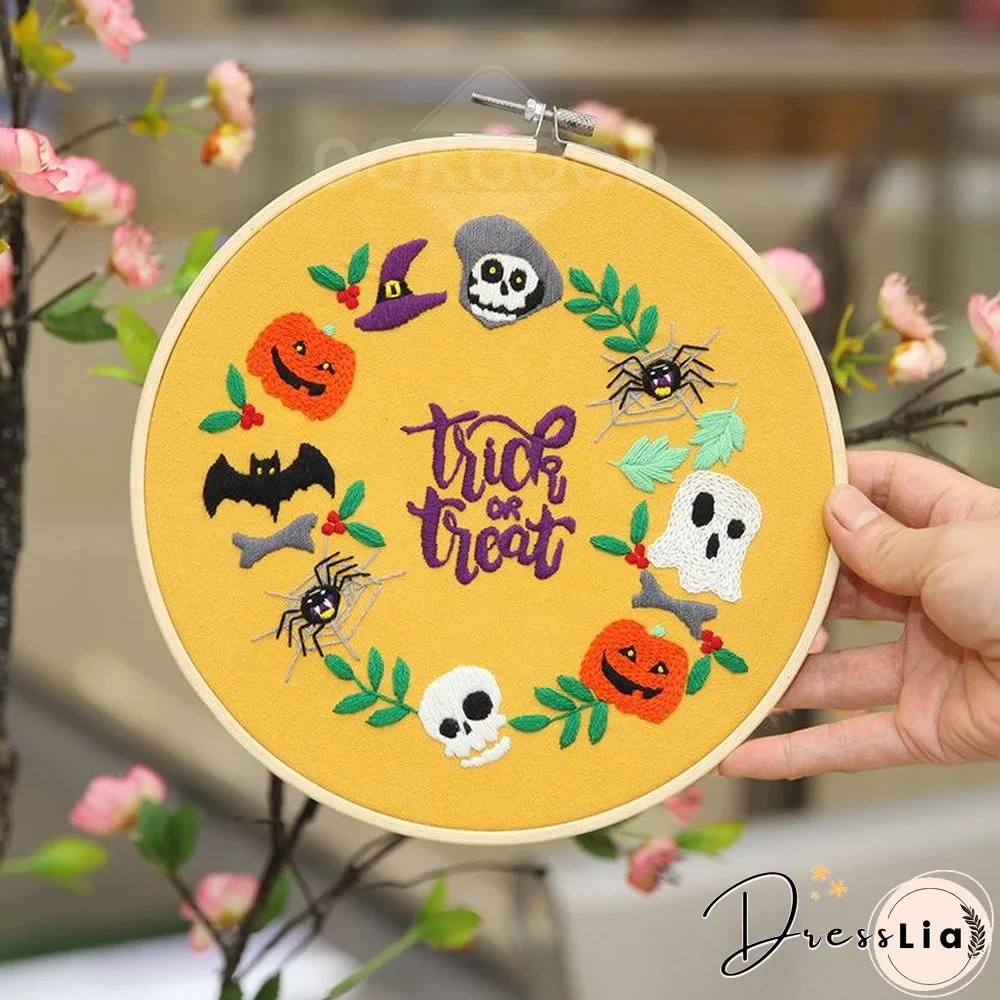 Halloween DIY Embroidery Kit For Home Decor Gift
