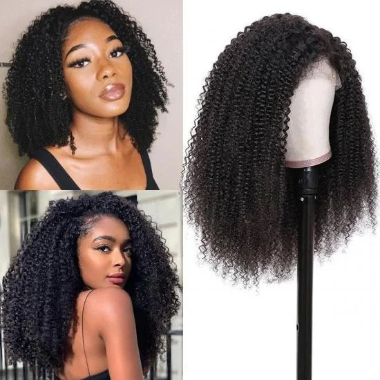FREE SHIPPING YVONNE Kinky Curly 5*5 / 6*6 / 13*4 Lace Front Human Hair Wigs With Baby Hair