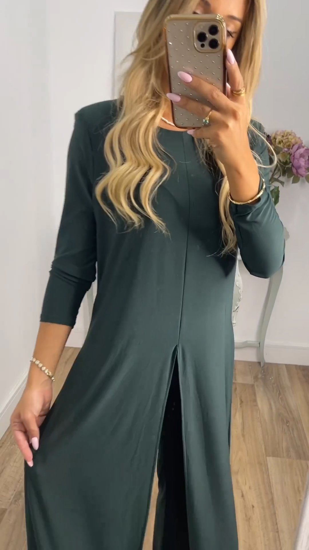 Elegant Casual 2 Pieces Suit With Long Top Matching Trouser-Buy 2 Free Shipping
