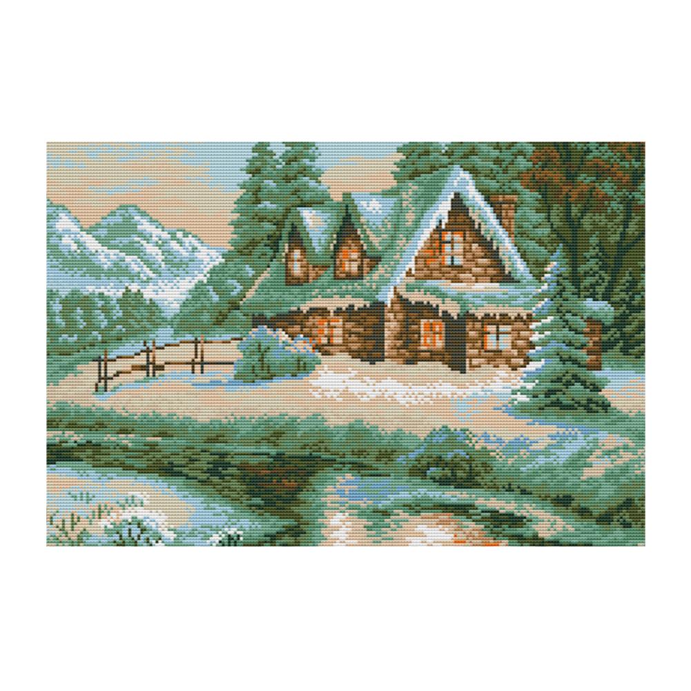 

Igloo By The Lake - 14CT Stamped Cross Stitch - 46*34cm, 501 Original