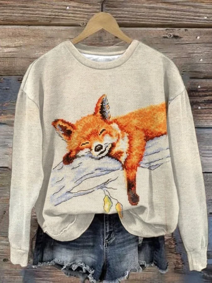 Women's Animal Print Long Sleeve Sweatshirt