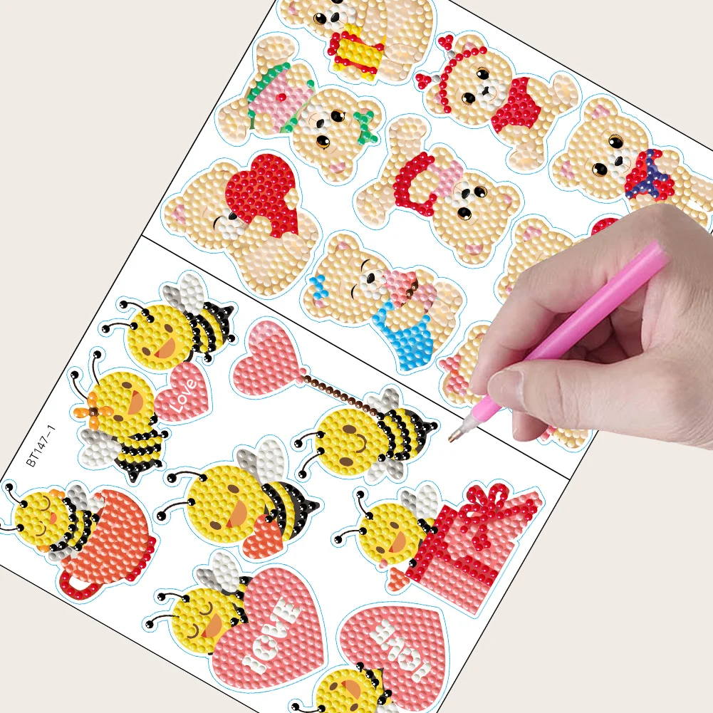 Diamonds Painting Sticker DIY Cartoon Animals Paster Home Decor