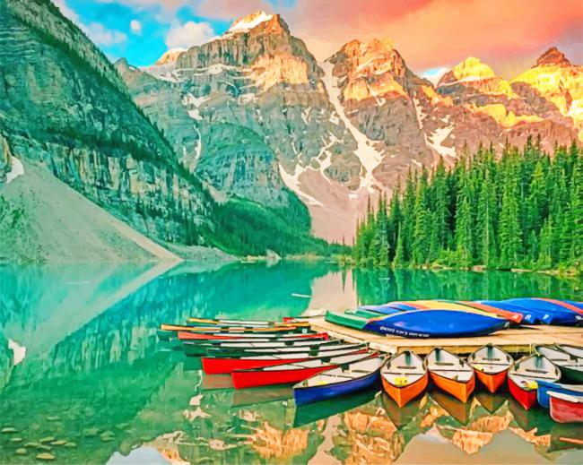 

Moraine Lake Canada – Paint By Numbers - 40*50CM, 501 Original