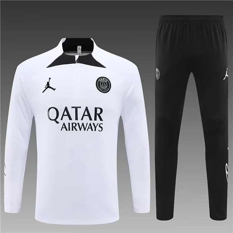 2023/2024 Paris Saint-Germain half-pull training suit white suit