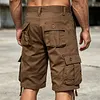 Men's Cotton Cargo Shorts - Tactical Utility Shorts With Button Pockets And Adjustable Hem by Inlyline
