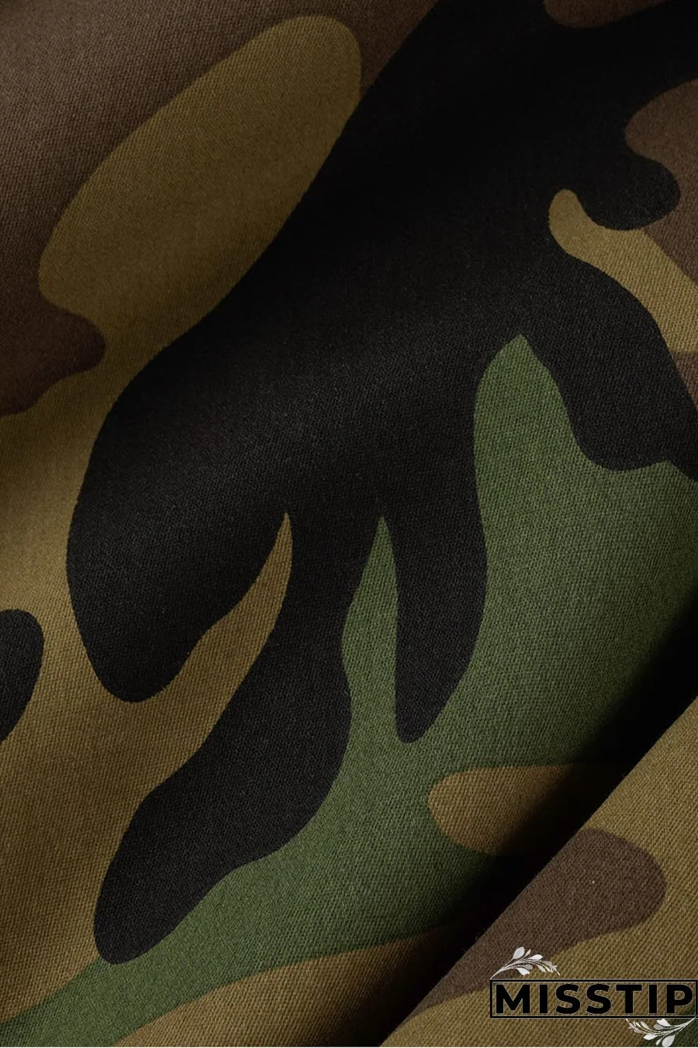 Camouflage Casual Street Print Camouflage Print Patchwork Turn-back Collar Outerwear