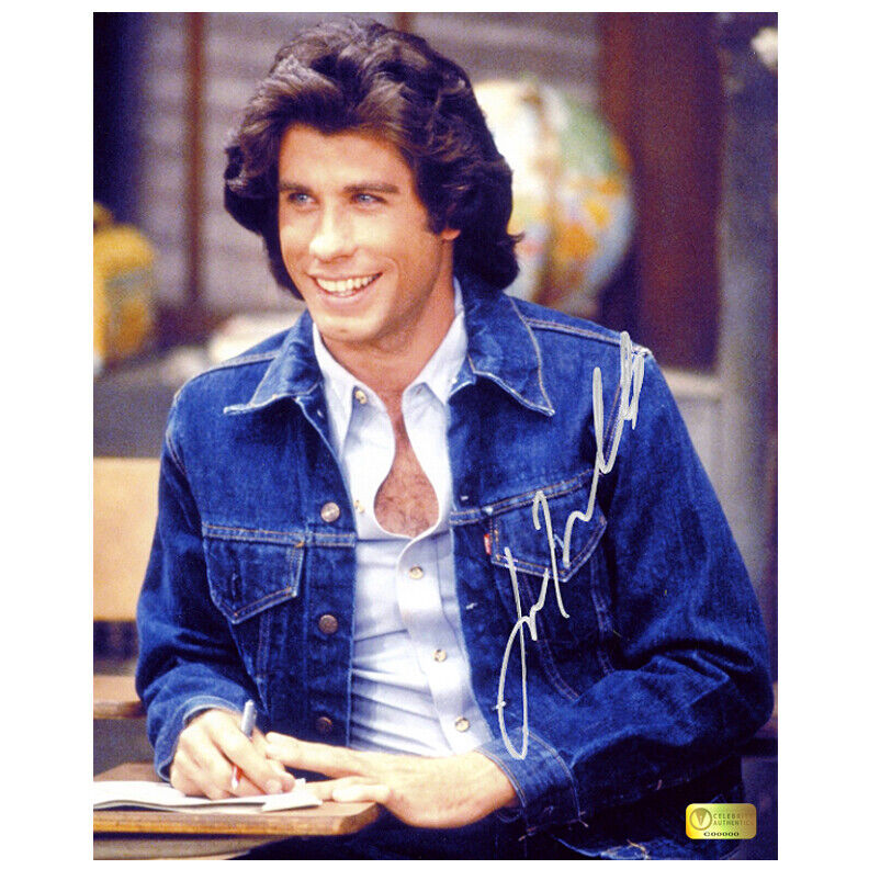 John Travolta Autographed Welcome Back Kotter 8x10 Photo Poster painting