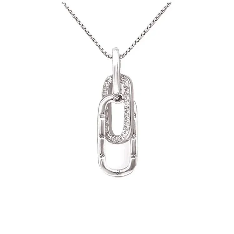 For Unbiological Daughter - S925 We Are Forever Linked Together Interlocking Necklace - Silver