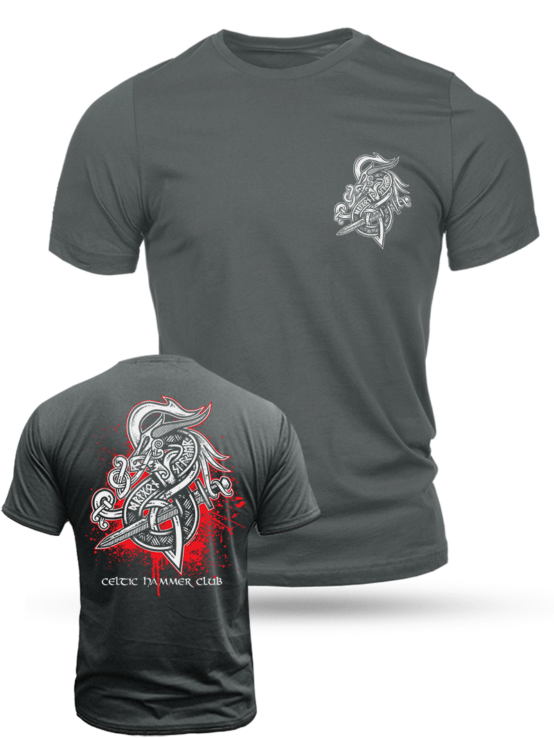Men's Viking Dragon Slayer Print Casual Short Sleeve T-shirt