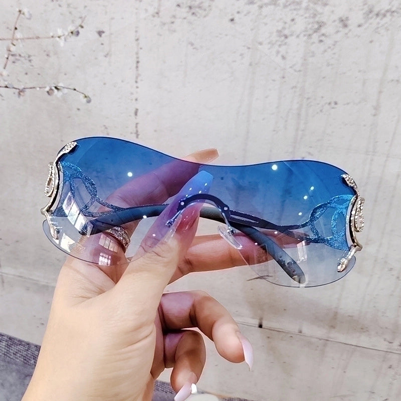 Hip-hop Streetwear Solid Color Pc Square Frameless Women’s Sunglasses