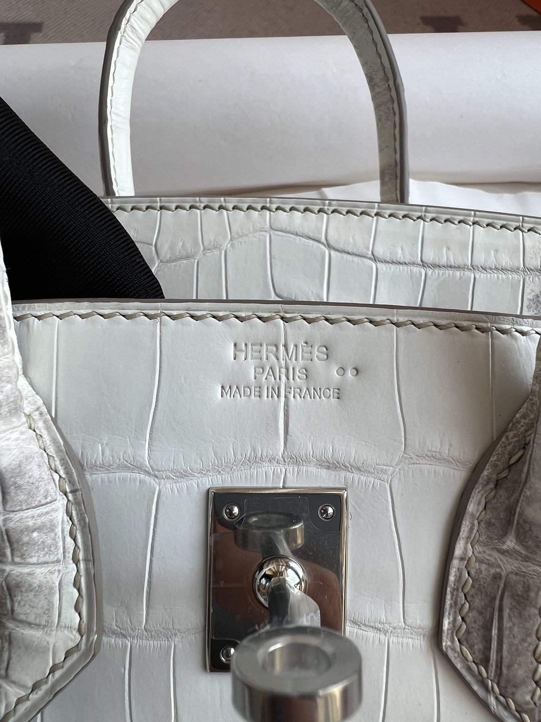 Birkin 25cm Matte Niloticus Crocodile  01 Himalaya PHW