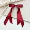 10PCS Silky Satin 2 Layers Bowknot Ribbon Hair Clip