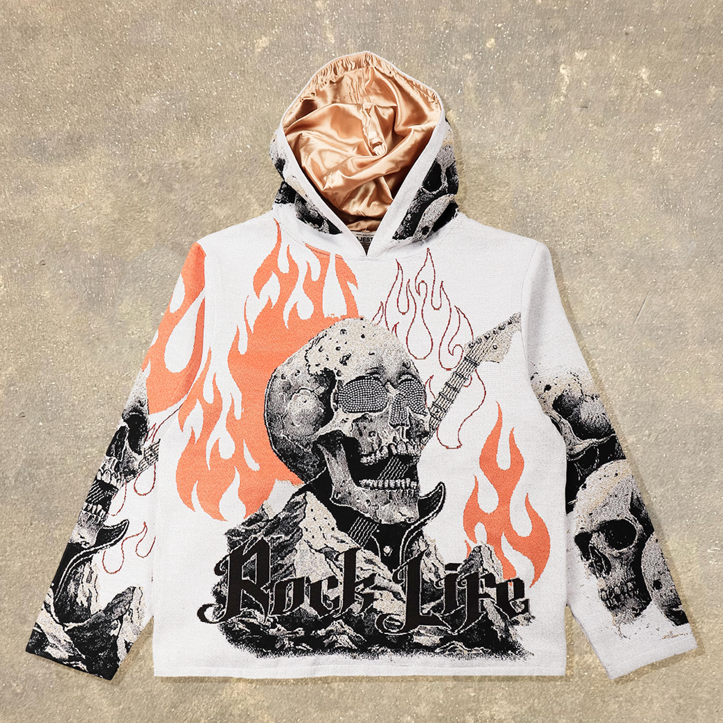 Rock Life Skull Print Long Sleeve Hoodies