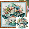 (US Only)Full Embroidery cotton Thread 11CT Printed Gnome Cross Stitch Kit 40x40cm