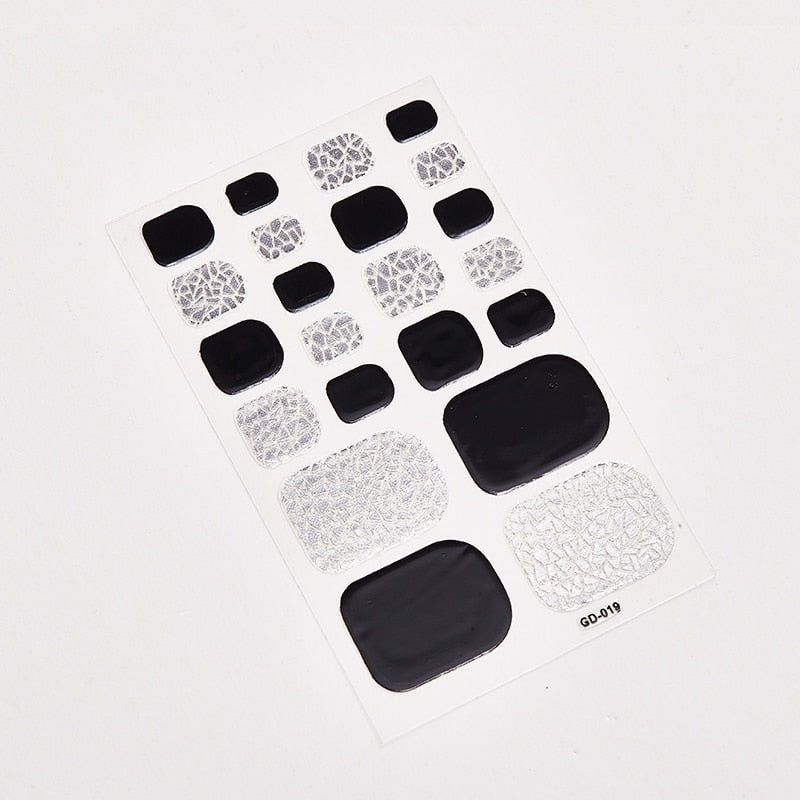 22 Tips/Sheet Women Salon Nail Wraps DIY Self Adhesive Nail Sticker Decals Plain Stickers Nails Sticker Designer Designed