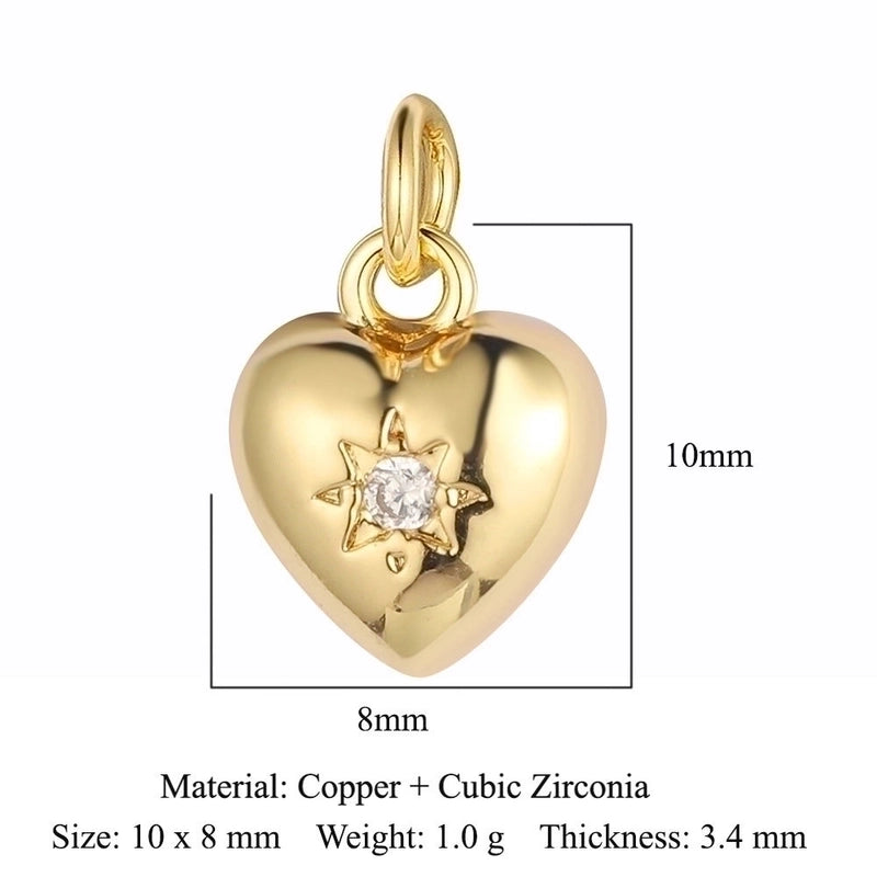 3 Pieces Copper Zircon 18K Gold Plated Star Water Droplets