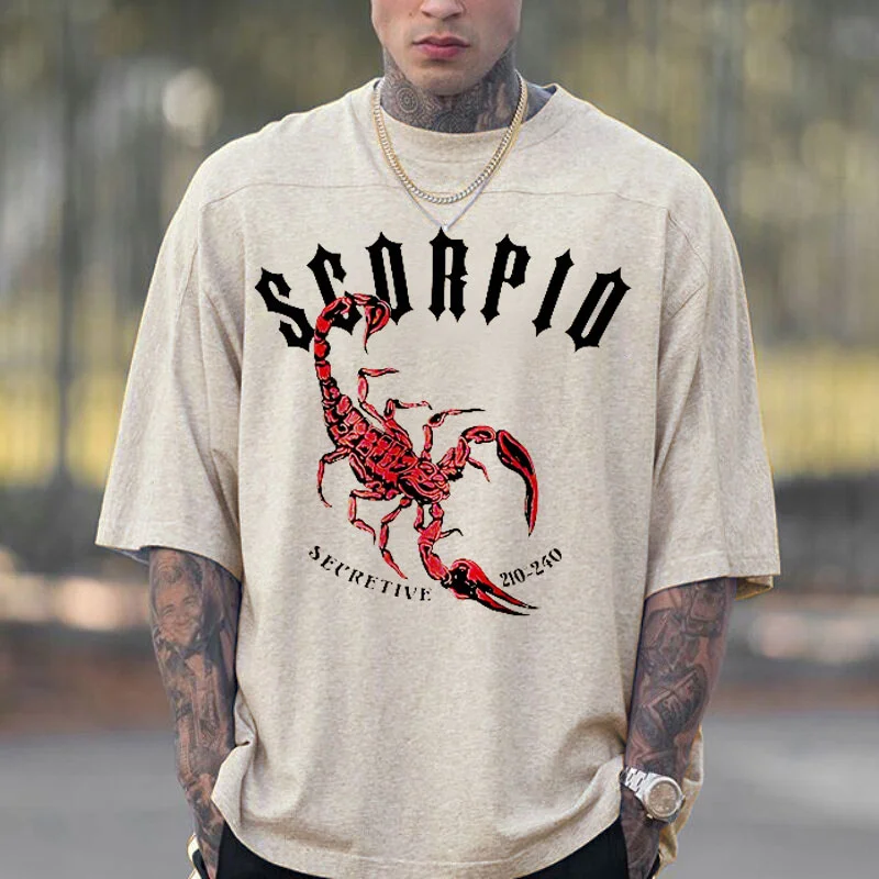 Scorpio Vintage Print T-shirt、、URBENIE