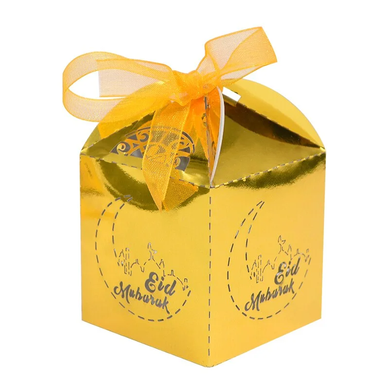 10/20pcs EID Mubarak Chocolate Candy Box Cookie Gift Packaging Boxes Bag Ramadan Kareem Decoration Islamic Muslim Party Supplies