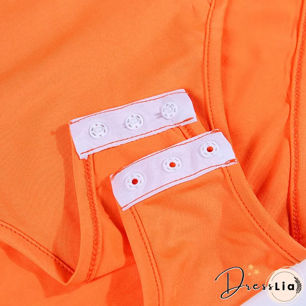 Autumn and Winter Women Neon Bodysuit Hollow-out Waist Bodysuit