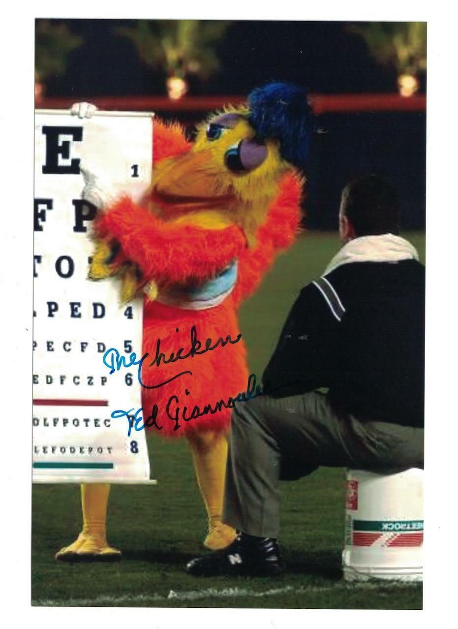 Ted Giannoulas Signed Autographed 4 x 6 Photo Poster painting The San Diego Chicken