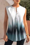 Plus Szie Ombre Print Button Up Tank Top