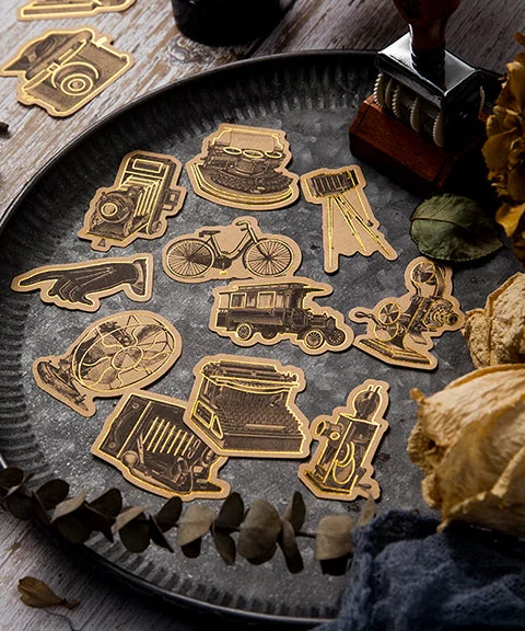 360 Pcs Vintage Fate Symphony Bronzing Kraft Paper Stickers Set