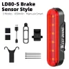WEST BIKING Smart brake sensor taillight Mountain road bike night riding laser light Cycling safety warning light