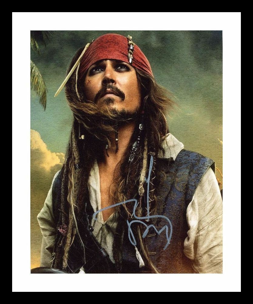 Johnny Depp - Pirates Autograph Signed & Framed Photo Poster painting